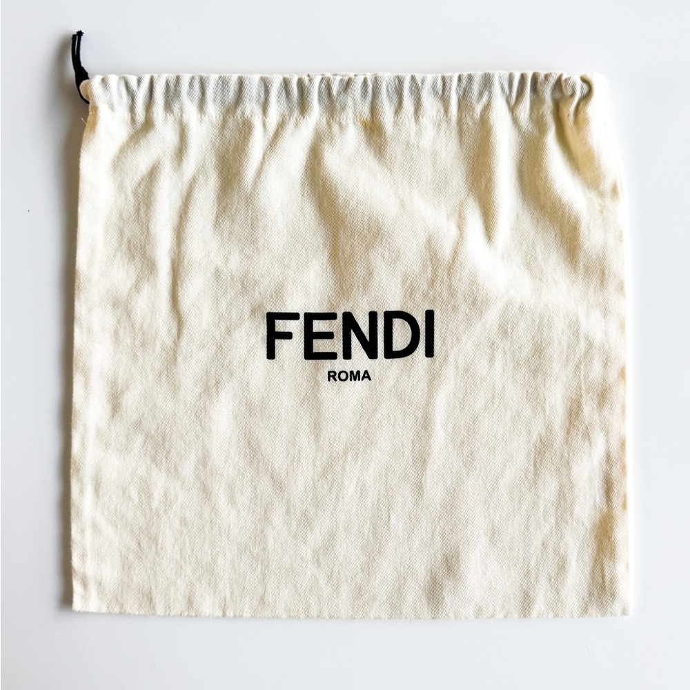 Fendi Ivory Storage Pouch with Black Logo